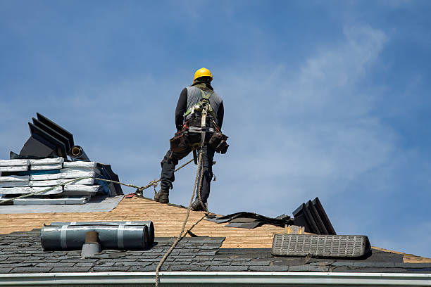 Professional Gutter Installation technician working in Rushland, PA